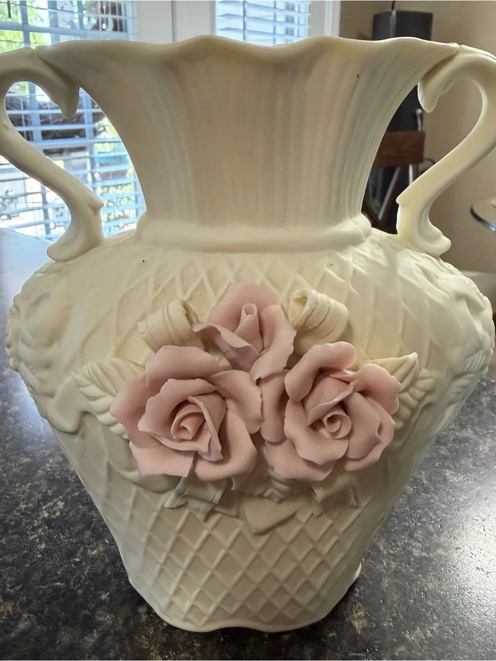 Pair of Cream White Victorian BISQUE PORCELAIN Vases